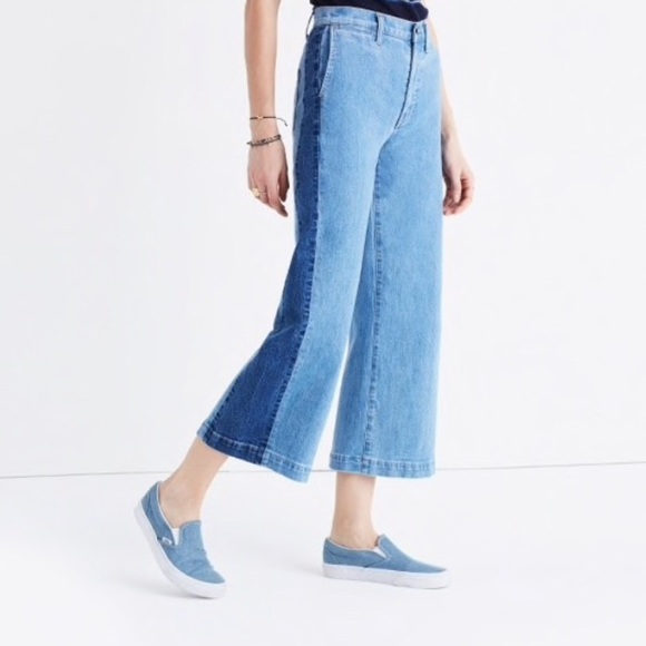 Madewell Denim - Madewell Cropped Wide Leg Denim Jeans